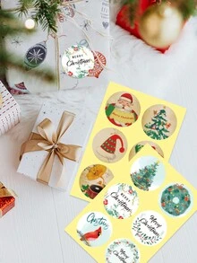 40 张（240 件）圣诞礼物包装贴纸，自粘式 - 彩色 - 查看 3
