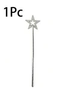 1支五角星魔法棒 天使星仙女棒 舞台表演服装道具 万圣节派对 - 彩色 - 查看 10