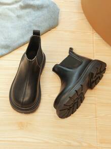 Vibrant Solid Color Kids Boots - Light, Non-Slip, Comfortable, Essential For Fall And Winter - Stylish, Chic, Versatile Footwear For School, Outdoor And Everyday Wear, Simple And Atmospheric The Sole Is Random.