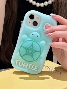 Ốp lưng chống sốc bằng silicon cá nhân hóa hình con rùa nhỏ phát sáng tương thích với Apple IPhone 15 Pro Max/Viral IPhone 14 Pro Max/IPhone 13 phiên bản mới/IPhone 12/IPhone 15/IPhone 14 - màu xanh lá - Xem 1