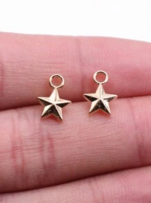 40pcs/Bag 8x11mm Pentagram Star Charms For DIY Earring, Necklace, Bracelet, Keychain Making DIY Jewelry Making - Star - View 9