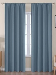 Estelar Textiler 1入組單色室內遮光窗簾,簡約風灰藍色聚酯纖維單面遮光窗簾,適用於臥室和客廳 - 霧霾藍 - 查看 15