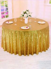 1pc Glitter Tablecloth Sparkly Wedding Tablecloth For Baby Showers, Birthdays, Christmas Party Decorations