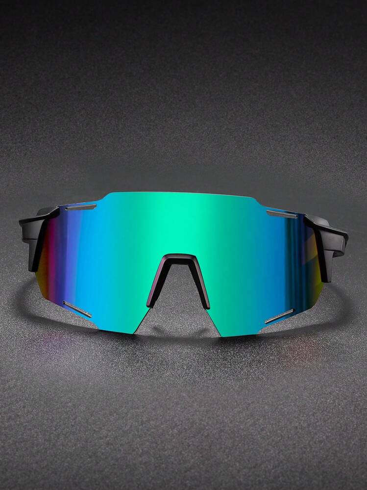 2pcs Men's Outdoor Sports Riding Climbing Running Fashion Sports Glasses, Wrap-Around Single Lens Protective Goggles Easy Comfort Casual Outfits Outdoor Cycling Glasses For Summer Beach Vacation,Outdoor,Travel - A-multicolor - View 1