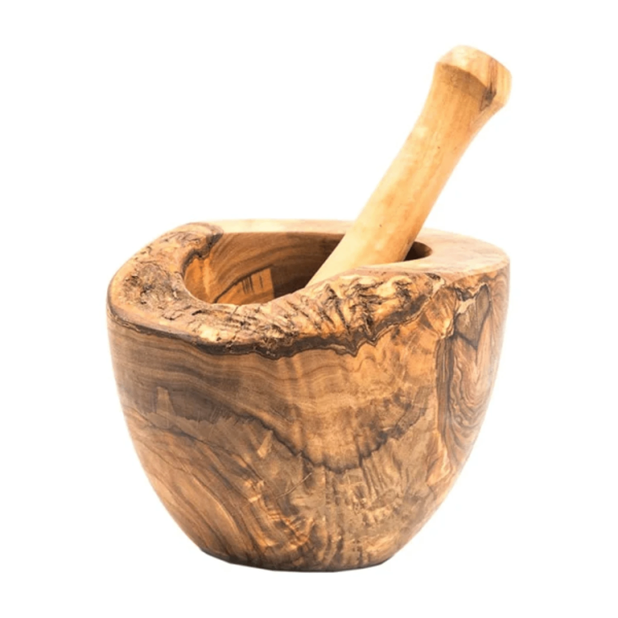 Olive Wood Rustic Mortar And Pestle for Sale New Zealand New