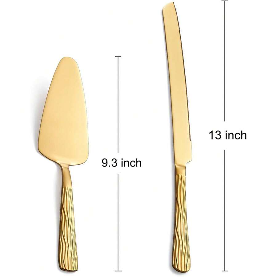 Gold Cake Pie Cutter Set, Stainless Steel Pizza Pastry Buffet Dessert