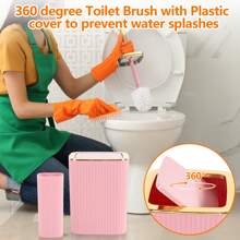 Bathroom Accessories Set, 9 Pieces Pink Bathroom Sets Complete With Toothbrush Holder, Trash Can, Lotion Soap Dispenser, Toothbrush Cup, Vanity Tray, Soap Dish, Toilet Brush, Qtip Holder For New Home Bathroom Accessories Bathroom Organizer Bathroom Decor Summer Back To School Storage - Pink - View 6