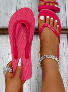 2025 New Summer Women's Thong Pink Sandals, Anti-Slip Bath Beach Flip Flops, Couple Casual Slippers, Fashionable