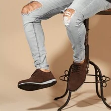 Men's Oxford Casual Derby Dress Shoes - Cà phê nâu - Xem 3