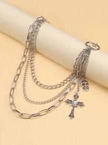 1 mặt dây chuyền chủ đề kinh dị Halloween hình đầu lâu, dây chuyền kim loại nhiều lớp phong cách Punk dành cho nam, phụ kiện trang trí lễ hội cá nhân hóa thường ngày, kinh doanh, bạn trai chồng cha bố quà tặng cho nam giới, trang phục hàng ngày, thời trang, thanh thiếu niên, ngoài trời, kỳ nghỉ, thể thao, du lịch, đường phố, boho, cổ điển mùa thu, mùa thu, phụ kiện Halloween thu đông, thích hợp cho thanh thiếu niên, thanh niên, nam giới, thường ngày, ngoài trời, thể thao, kỳ nghỉ, quà tặng tốt nghiệp, sinh nhật, trang phục hàng ngày - Bạc - Xem 2