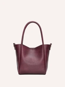 DK DKMG 1pc Women Classic Solid Color Handbag With Detachable Pouch, Versatile Tote Bag Suitable For Outdoor, Dating, Vacation, Shopping, Party And Daily Use