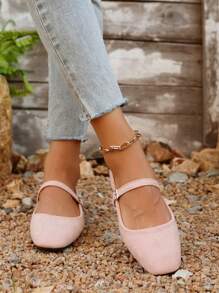 French Retro Flat Sandals, Strap Fairy Style Granny Shoes, New Spring Square Toe Slip-On Flats