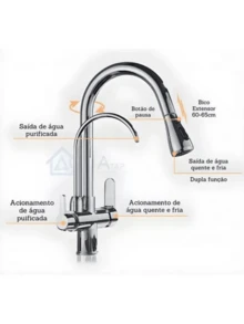 Chrome Kitchen Tap Hot And Cold Filter Gourmet Modern Immediate Shipping! - 銀色 - 查看 3