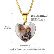Personalisierte herzförmige Foto-Anhänger Halskette, 18 Karat vergoldete Edelstahlkette, einzigartiges individuell bedrucktes Namenskettenanhänger für besondere Anlässe wie Geburtstage, Muttertag, Thanksgiving, Weihnachten, unisex, lässig, süß, ideale Geschenke für ihn, ideale Geschenke für Freunde, für Jahrestage, für Geburtstage, für Abschluss, für Abschlussball, für Partys, Edelstahlschmuck, unisex, lässig, süß, ideale Geschenke für ihn, ideale Geschenke für Freunde, für Jahrestage, für Geburtstage, für Abschluss, für Abschlussball, für Partys