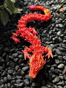 Flexible 3D Printed Articulated Rose Dragon Statue,Movable Joints,Home & Office Decor,Dragon Lover Collectible Toys,Perfect For Home And Office Decoration,Christmas,Birthday,New Year Gift,Room Stuff,Rose Adult Toy,3d Printed Fox,3-D Printed,Printed Dragon,Christmas Stuff,3d Printed Dragon Large,Mofusand>Multicolor,Animal Toys,Dragon,3d Printed Dragon,3d Printed,3d Toys,3d Dragons,3-D Printed - Multicolor - View 2