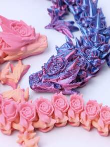 Flexible 3D Printed Articulated Rose Dragon Statue,Movable Joints,Home & Office Decor,Dragon Lover Collectible Toys,Perfect For Home And Office Decoration,Christmas,Birthday,New Year Gift,Room Stuff,Rose Adult Toy,3d Printed Fox,3-D Printed,Printed Dragon,Christmas Stuff,3d Printed Dragon Large,Mofusand>Multicolor,Animal Toys,Dragon,3d Printed Dragon,3d Printed,3d Toys,3d Dragons,3-D Printed - Multicolor - View 7