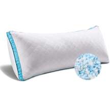 Memory Foam Body Pillow -Fluffy Body Pillows For Adults -Large Long Bed Pillows For Sleeping - 20x54 Inch, White