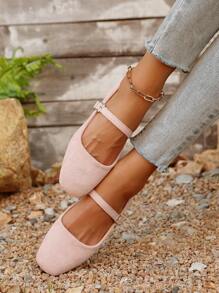 French Retro Flat Sandals, Strap Fairy Style Granny Shoes, New Spring Square Toe Slip-On Flats