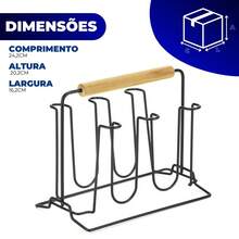 Cup Holder Glass Holder For 6 Glasses Kitchen Table Drainer Restaurant Dryer Black Arthi - màu đen - Xem 6