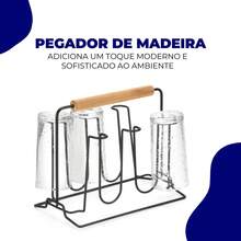 Cup Holder Glass Holder For 6 Glasses Kitchen Table Drainer Restaurant Dryer Black Arthi - màu đen - Xem 4