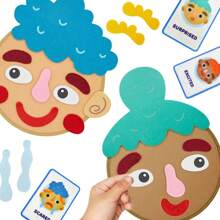 情绪学习玩具，趣味表情游戏，包含面部表情和情绪闪卡，适合3-6岁学龄前儿童，帮助孩子表达情绪。产品类别：学校用品、学生用品、文具、学习用品、蒙特梭利玩具、益智玩具、儿童活动 - 棕色 - 查看 1