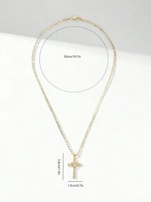 1pc Classic European & American Style Hypoallergenic Copper Inlaid Zirconia Fashion Faith Guadalupe Virgin Mary Pendant Necklace, Suitable For Christmas/Thanksgiving/Halloween/Mother's Day/Valentine's Day Couples/Friends/Communion, Religious Gifts, Daily & Holiday Wear - Yellow Gold - View 6