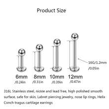 15Pcs 16G Stainless Steel Lip Rings For Women Men,Labret Nose Studs Piercing 6/8/10/12mm Cartilage Tragus Helix Earring Suitable For Daily Wear - 15pcs - View 4