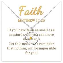 1 件芥菜籽项链，基督教女性礼物，毕业礼物，洗礼励志山项链生日礼物送给女性朋友妈妈奶奶，宗教信仰珠宝 - 彩色 - 查看 17