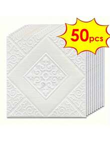 50 件 3D 纹理壁纸：自粘、防水、易于安装，适用于厨房、客厅和卧室装饰 - 彩色 - 查看 5