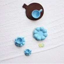 2件套迷你陶瓷杯、迷你咖啡杯碟、微缩场景娃娃屋配件、创意造型迷你咖啡杯、花碟装饰玩具、北欧风Ins流行马卡龙系列咖啡杯、向日葵咖啡陶瓷杯碟 - 彩色 - 查看 9