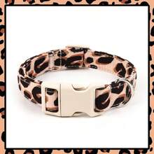 1pc Black & Brown Leopard Pattern Fashionable Pet Collar, Suitable For Small, Medium And Large Dogs, Soft Adjustable With Plastic Buckle, High-Quality For Boy, Girl And Puppy, Indoor & Outdoor Use