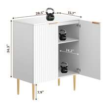 SICOTAS Sideboard Buffet Cabinets, Accent Cabinet Sideboard Storage Cabinet With Adjustable Shelves For Kitchen, Living Room - White - View 4