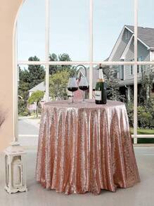 1pc Glitter Tablecloth Sparkly Wedding Tablecloth For Baby Showers, Birthdays, Christmas Party Decorations