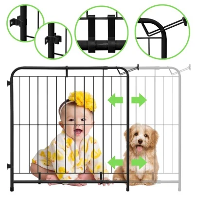 Portão Expansível de Proteção para Crianças Bebe Pet Cachorro Ajustável, 78cm Altura, de 70 a 115cm Comprimento, Cão Pequeno e Médio, Aço com Pintura Epóxi