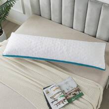 Memory Foam Body Pillow For Adults, Long Body Pillow For Sleeping, Full Body Pillow For Bed - White(Grey Side)