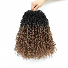 FULCRUM 8/10/12 Inch Yanky Twist Crochet Hair 26 Strands/Pcs Fluffy Spring Mini Twist Crochet Braids Short Bob Passion Twist Curly Synthetic Braiding Hair Extensions For Women & Girls