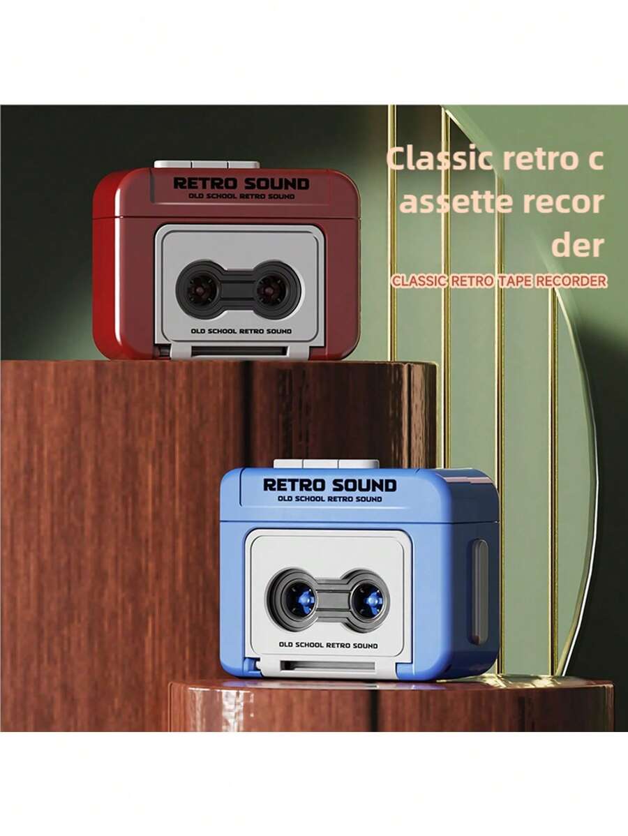 时尚流行经典个性独特吊坠、独特书包链配饰、复古卡带录音机、迷你可播放音乐录音趣味音乐盒、小巧便携吊坠装饰钥匙扣