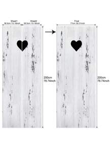15.16"X78.74" X 2pcs / 17.7"X78.74" X 2pcs Creative Distressed White & Yellow Wood Grain Wall Stickers, Black Heart Decor Door Stickers, Removable Self-Adhesive Wall Decals, Fridge Stickers, Waterproof Removable Door Stickers, Stickers, Wall Decals, Vinyl Decals, Home Decor, Spring Decor, Refresh Your Home, Rama Decor Sticker Gift, Birthday & Graduation Gift - Multicolor - View 13