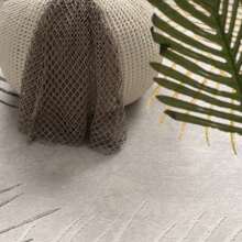 Modern Rug With Textured Palm Leaves In Silver Grey - 金色 - 查看 3