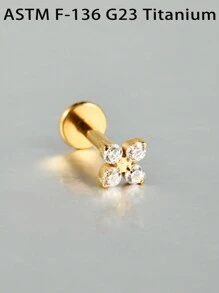 1 件 F136 钛内螺纹 16G 螺丝平背耳钉大太阳花三角形方形 Cz 软骨耳环身体首饰情人节、妈妈、母亲、母亲节、礼物 - 鈦金 - 查看 9