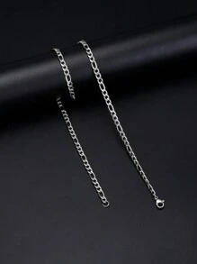1pc Unisex Stainless Steel Plain Chain, 3mm~10mm Wide, Punk Minimalist Jewelry Accessories - Style a - View 52