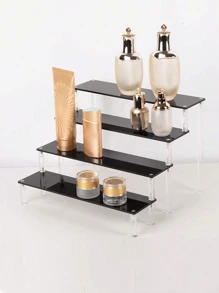1 pieza Organizador de maquillaje escalonado de acrílico, estantes multinivel para exhibir perfumes, cuidado de la piel y cosméticos en la sala de estar, baño, dormitorio, decoración del hogar, para vacaciones en la playa, colección de baño, colección de dormitorio, gran capacidad