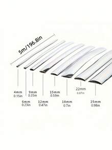 5M/197 Zoll Auto Chrom Zierleiste - Elektroplattierte Hochglanz-Oberfläche für Karosserie & Fenster, kratzfeste Stoßstangenschutz, Türkantenschutz Autotürkantenleiste für Auto, SUV, Lkw