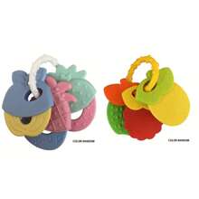 Juguetes de dentición para bebés, bandeja de hielo de silicona para dentición de bebés, llaves de dentición, set de dentición con forma de fruta, adecuado para bebés y niños pequeños, regalo de Pascua (colores de juguetes emparejados al azar) - Multicolor - Ver 17
