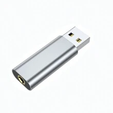 Bộ chuyển đổi âm thanh USB sang giắc cắm 3,5 mm, Bộ chuyển đổi USB sang giắc cắm âm thanh Tai nghe, USB A sang 3,5 mm TRRS cái, Card âm thanh nổi ngoài cho tai nghe, PS4, PS5, PC, Máy tính xách tay, Máy tính để bàn, Linux, Máy tính xách tay - Bạc - Xem 1