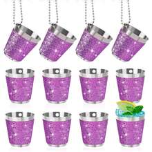 1 件 1.01 盎司不锈钢黑色酒杯，带链，可重复使用威士忌酒杯，金属杯，用于悬挂婚礼派对狂欢派对、派对用品、饮具配件促销 - 彩色 - 查看 11