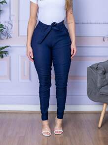 Women Pants - 藏蓝色 - 查看 3