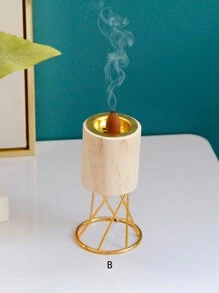 1入組木頭香爐 - 杏色 - 查看 3