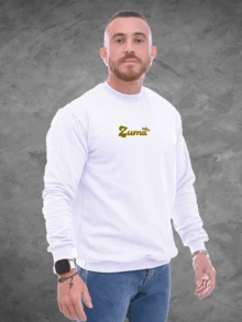 Streetwear Sweatshirt Lion The King With Crown The King Of The Jungle Round Neck In Cotton - trắng - Xem 3