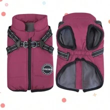 Adjustable Dog Jacket Suitable For Small, Medium And Large Dogs - Reflective Wool-Lined, Adjustable Buckles And Dual D-Ring Leash Attachment